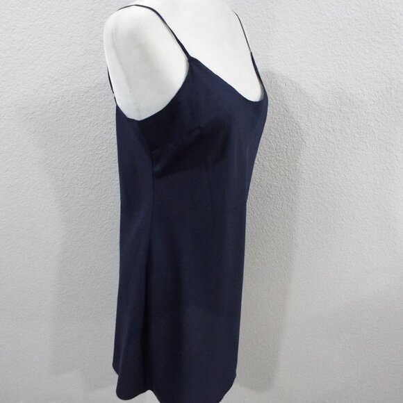 J Crew Navy Mini Navy Satin Slip Dress Adjustable Straps Sweetheart Neck Size 10 - Picture 4 of 10